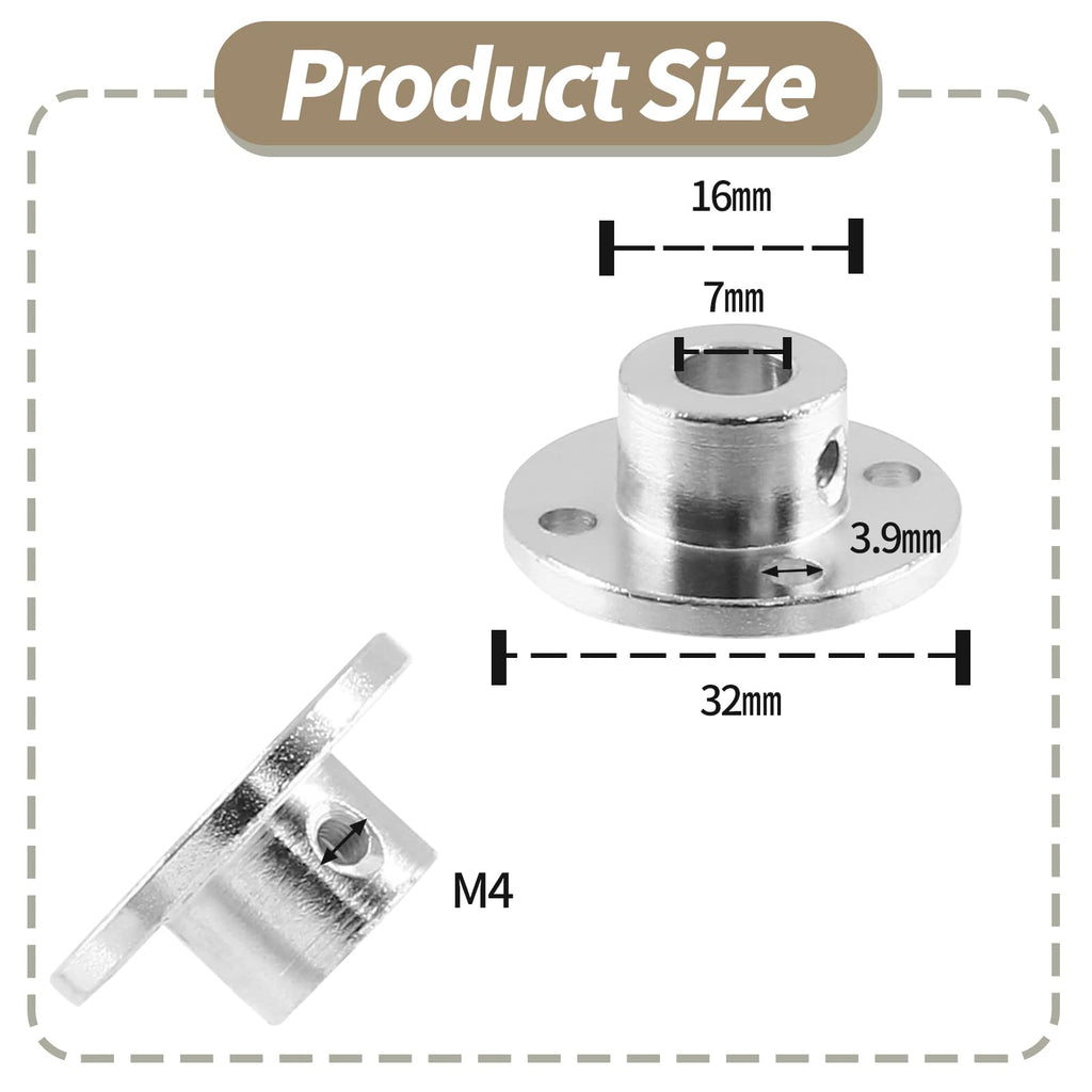 Litoexpe 4 Pieces 7mm Rigid Flange Coupling Connector