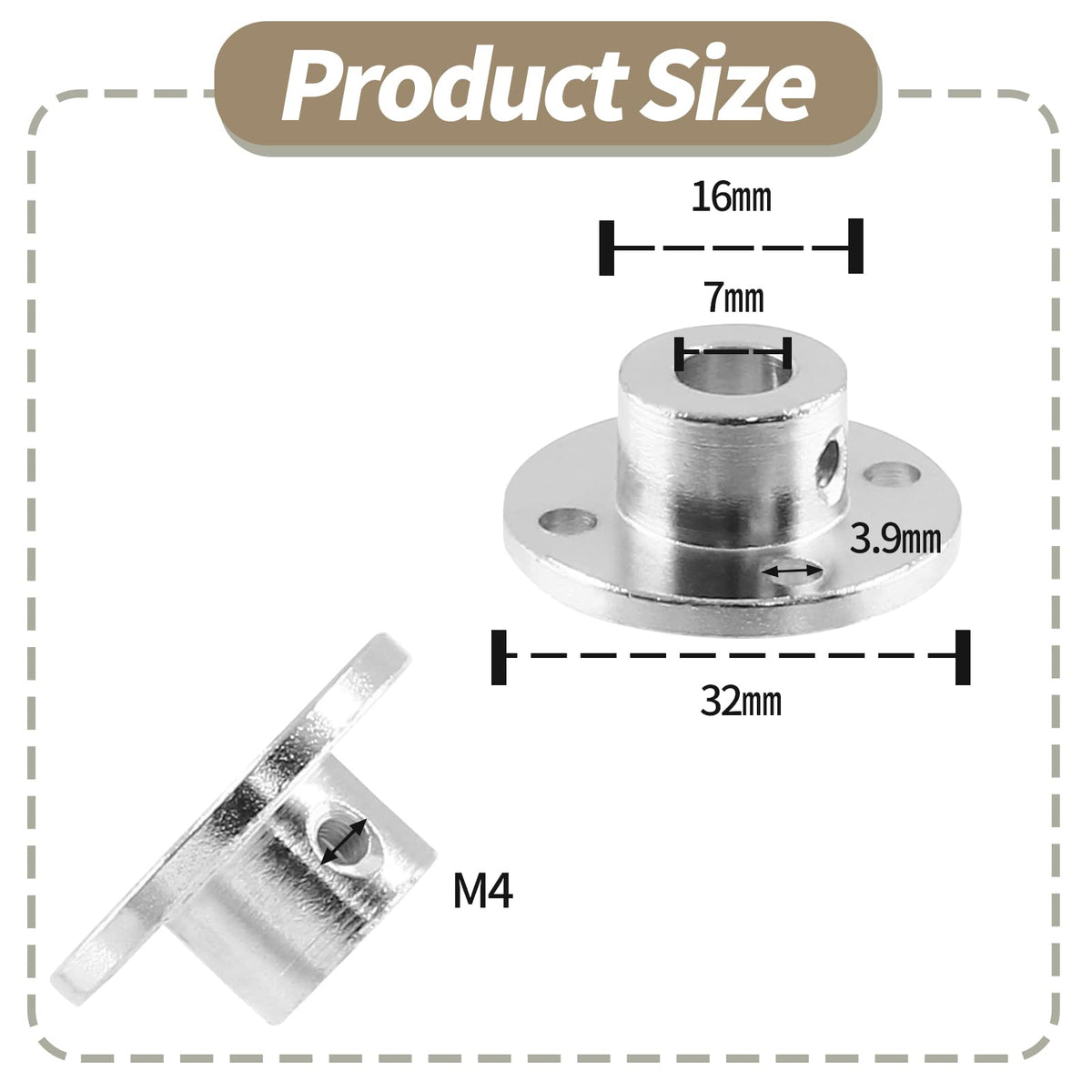 Litoexpe 4 Pieces 7mm Rigid Flange Coupling Connector