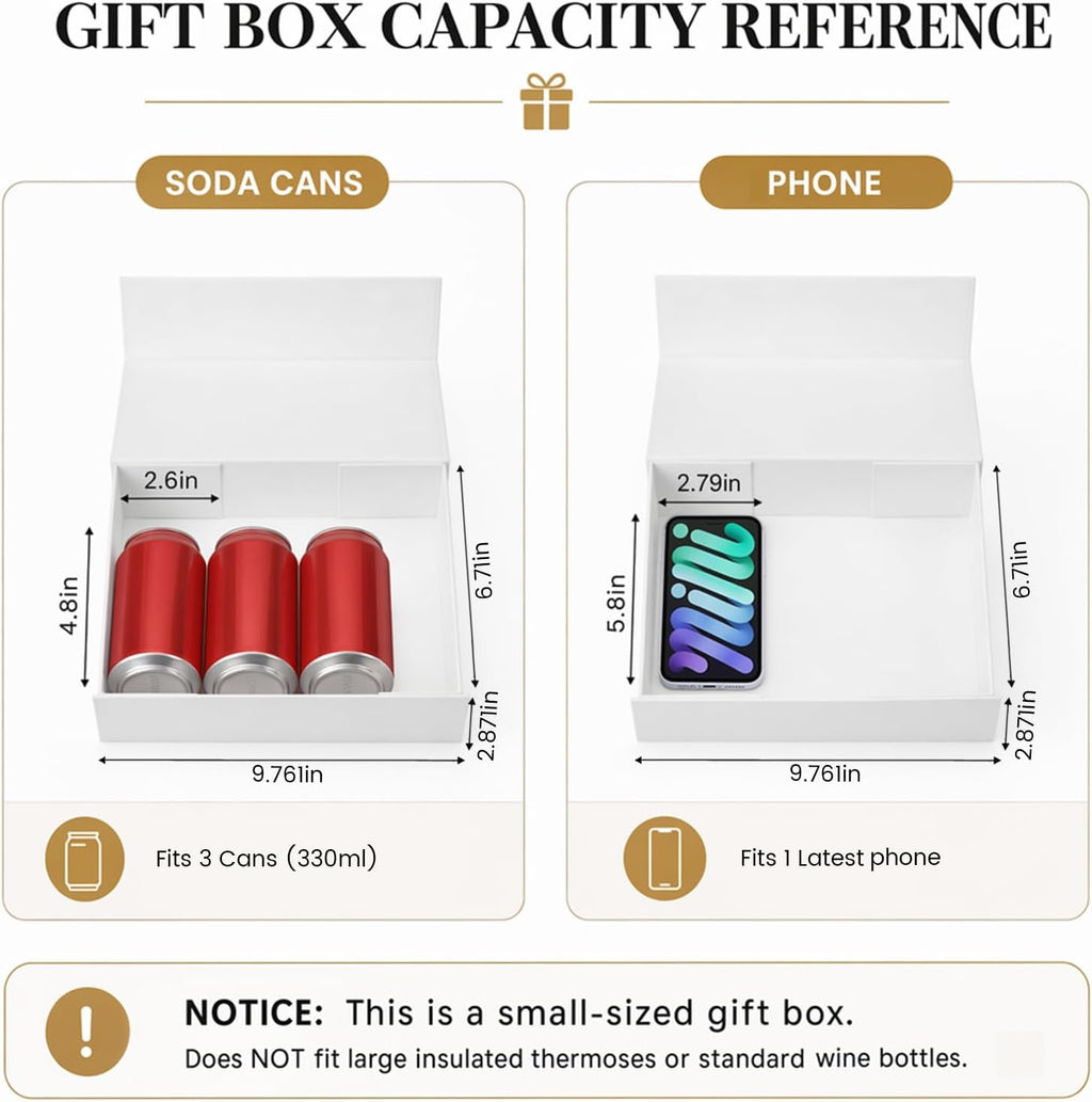 White Magnetic Gift Box, 10.5 X 7.5 X 3.1 inches