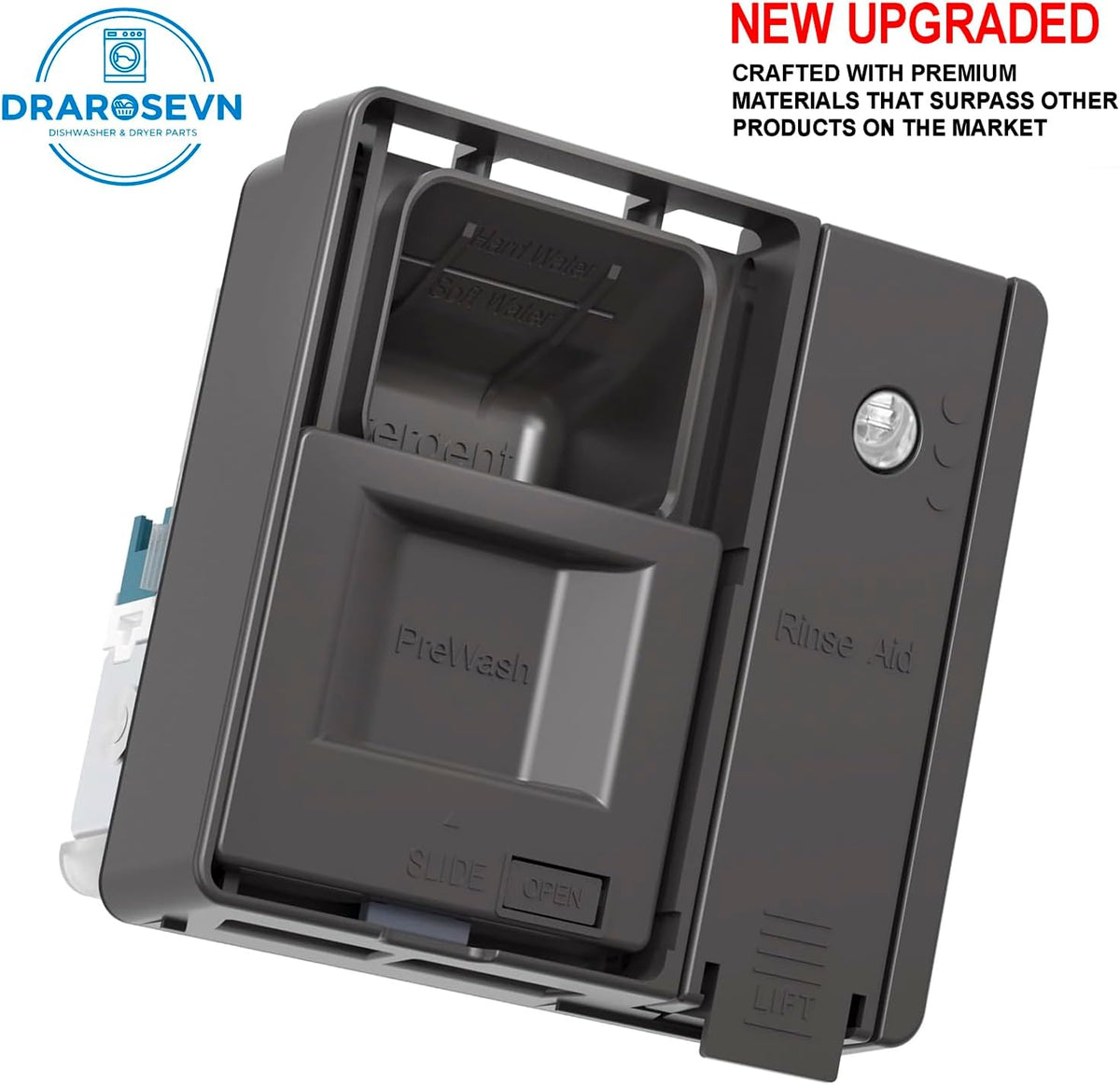 Upgraded Dishwasher Detergent Dispenser Compatible with KitchenAid KDTE254ESS1 KDTE304GPS1 KDTM354DSS4 KDTM384EBS3 KDTM384ESS2 KDTM384ESS3 KDTM704EBS2 KDTM704EBS3 KDTM704ESS0 KDTM704ESS2 KDTM704ESS3