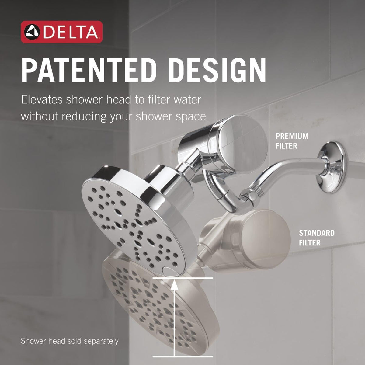 Faucet Clarifi Premium Shower Filter Attachment with Filter, Hard Water Shower Filter, Shower Head Filter, Chrome 5SF100