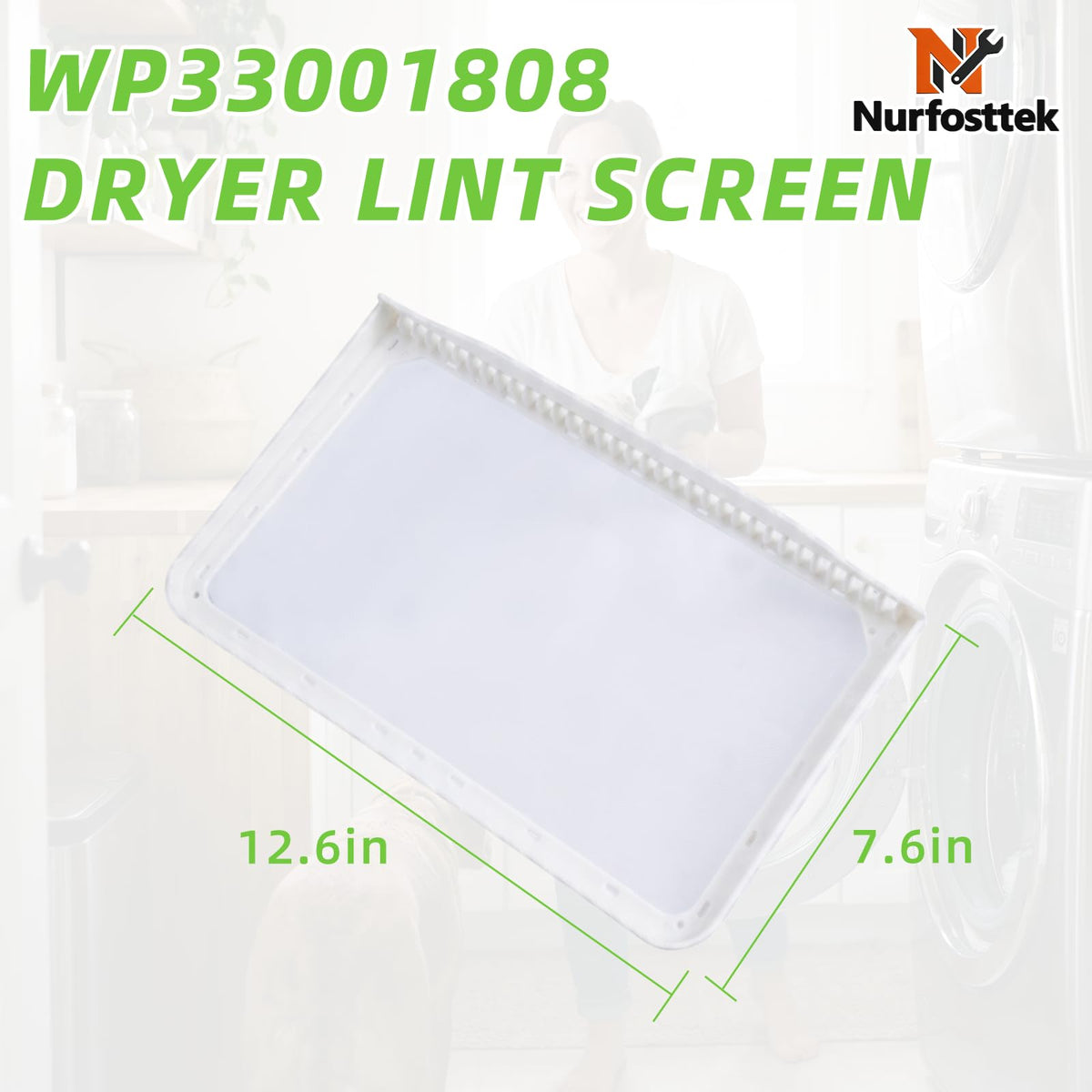 WP33001808 Dryer Lint Screen, for Whirlpool, Maytag, Replaces PS2035632