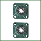 2Pcs UCF205-16 Square Base Block Mounted Bearing 1In Bore 4 Bolt