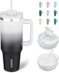 40 oz Insulated Tumbler with Handle & Straw, Stainless Steel | Double Wall Vacuum Insulation, Leak Proof, BPA Free