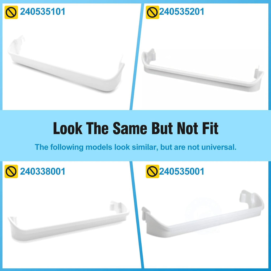 UPGRADED 240534701 Door Shelf Rack Bar Compatible with Frigidaire or Kenmore Refrigerator Door Bar Retainer Rail Replace 948952, AP3214631, PS734936 Frigidaire Replacement Shelf Door Bin Parts