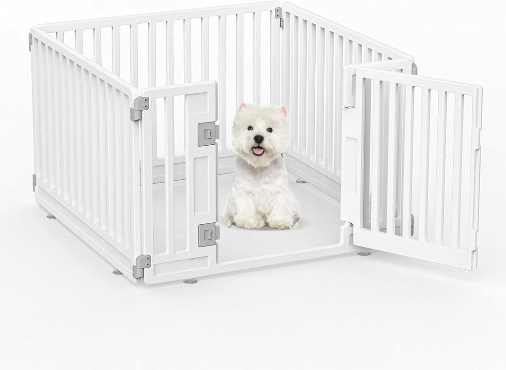 Pet Playpen with Door Dog Playpen Foldable Puppy Playpen for Puppies and Small Dogs 4-Panels Easy Assemble Easy