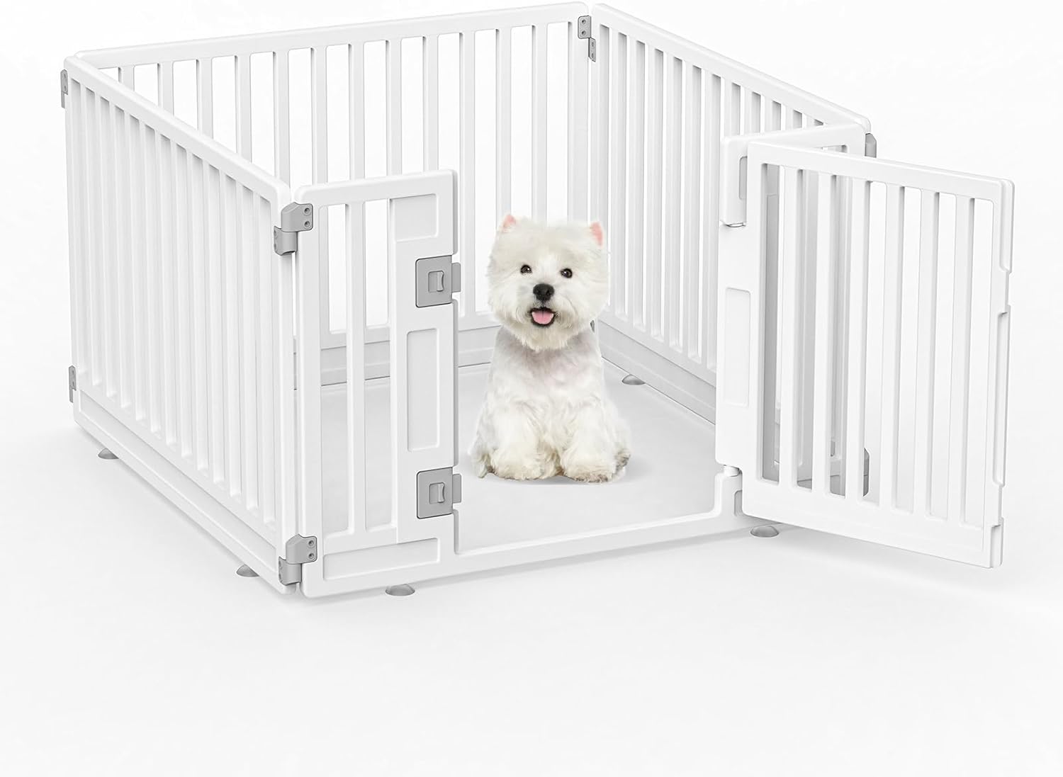 Pet Playpen with Door Dog Playpen Foldable Puppy Playpen for Puppies and Small Dogs 4-Panels Easy Assemble Easy