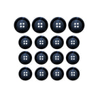 Luxury Suit Buttons 16 Pack, Bone Look Glossy 4-Hole Set, Blue Navy