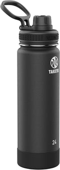Actives Stainless Steel Water Bottle, Insulated Spout Lid, Keeps Drinks Cold 24 Hrs, Leakproof, Durable, Dishwasher
