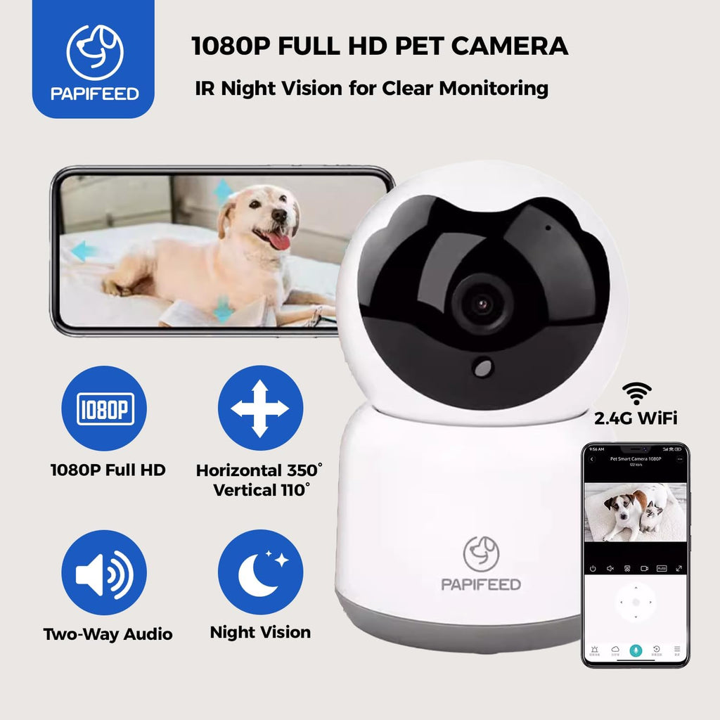 2-in-1 Automatic Cat Feeder and Pet Camera Combo, 1080P HD & 360°Pan-Tilt, 3L Cat Food Dispenser with App, 2.4G WiFi