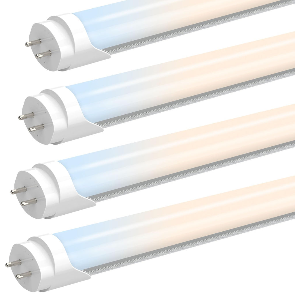 2ft T8 LED Bulbs, 4-Pack, 6 CCT Selectable 3000K-6500K