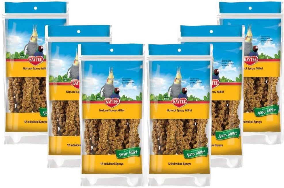 Natural Millet Spray 12count. 6 Pack Bundle, 72 Total.