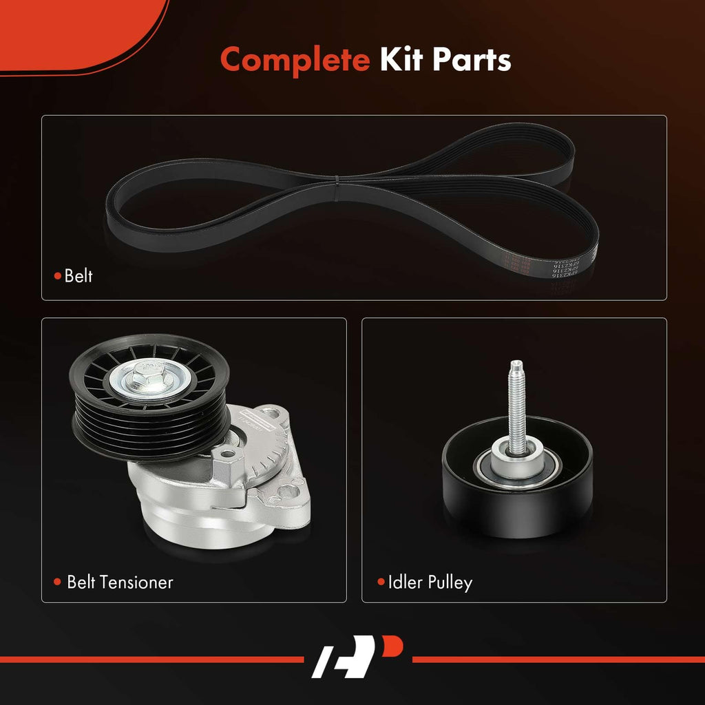 A-Premium Engine Serpentine Belt Drive Kit Compatible with Mazda