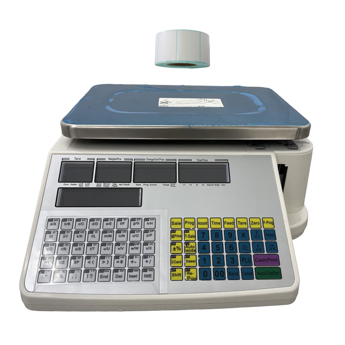 Digital Price Computing Scale Thermal Printer 110V Five-Window Without Pole 30kg/66lb W/400 Sheets Thermal Label