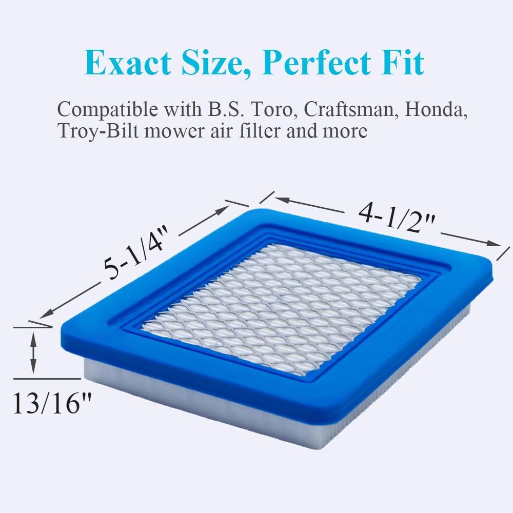 10 Pack 491588S Air Filter + 394358 Fuel Filter Compatible with 491588 4915885, Toro 20332, Craftsman 33644, Pro