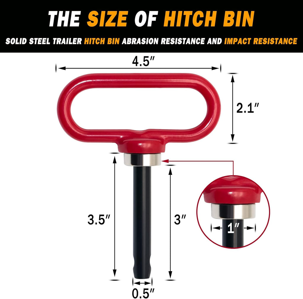 Universal Heavy Duty Zero Turn Mower Trailer Hitch and Strong Heavy Duty Neodymium Magnetic Trailer Hitch Pin with 2