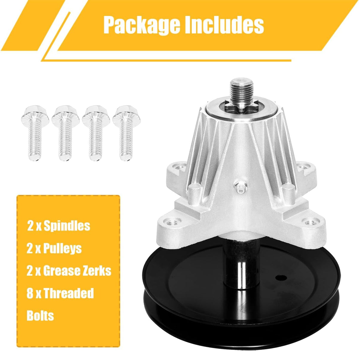 (2 Pack) Replacement Spindle Assembly for Craftsman Troy Bilt Cub Cadet Lawn Mower, Replaces 918-06991 618-06991, for Huskee LT4200, Craftsman T1000 T1200 T1400 T1800 Mandrel Assembly 42" Mower Deck