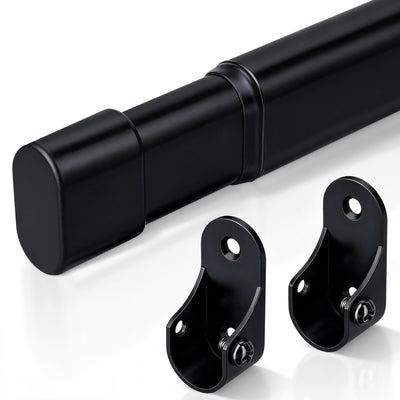 Adjustable Oval Closet Rod, 30-55 Inch,90 Lbs Heavy Duty (Black)