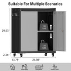 Metal Garage Storage Cabinet with Wheels, Lockable Rolling Tool Cabinet