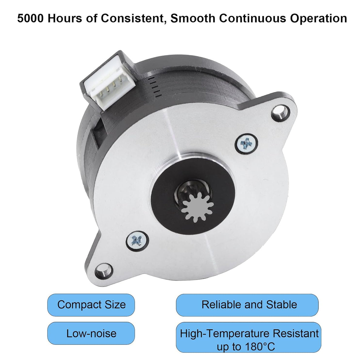 NEMA 14 Stepper Motor, 36mm Pancake Stepper Motor for 3D Printer, 10Teeth Extruder Circular Stepper Motors, 2-Phase 4-Wire 100mN・m Compatible with Voron 2.4/Trident/Switchwire & Galileo Extruder
