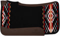 Premium Western Durrie Saddle Pad Black Southwestern Diamond Horse Saddle Blanket with Brown Leather Wear Panels |
