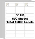 500 Sheets 15000 Address Labels, AveneMark 30-UP 1" x 2-5/8" Shipping Sticker Papers for Laser and Inkjet Printers