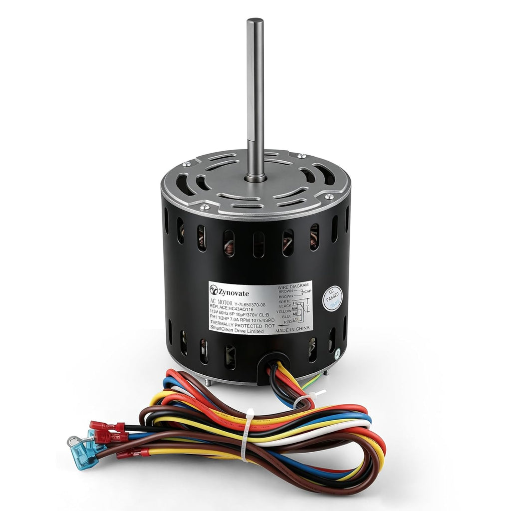 HC43AQ116 Furnace Blower Fan Motor 1/2 HP 115V 1075RPM 4-Speed