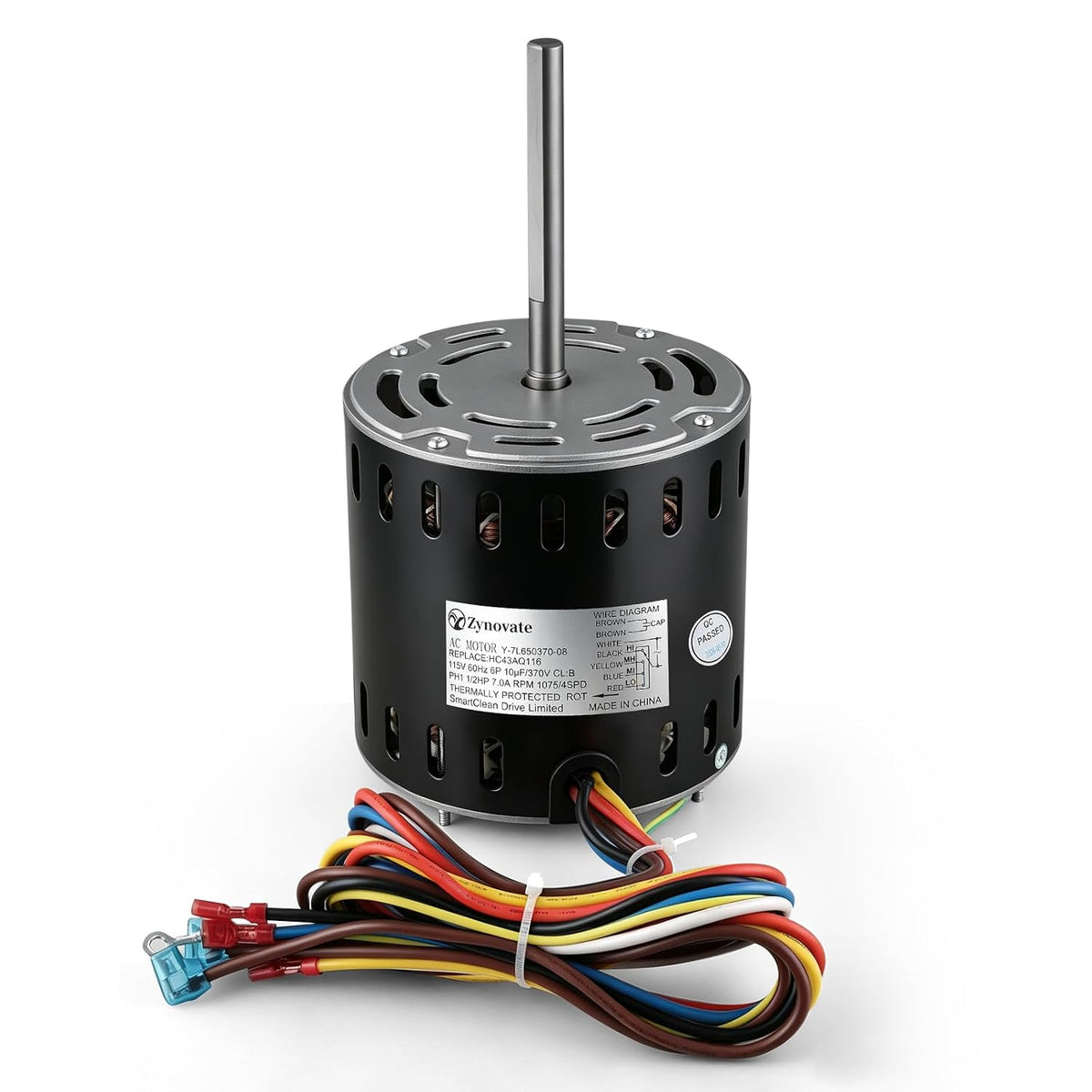 HC43AQ116 Furnace Blower Fan Motor 1/2 HP 115V 1075RPM 4-Speed