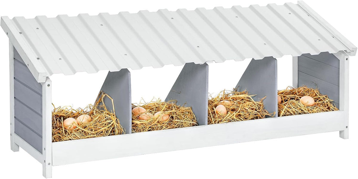 4 Holes Chicken Nesting Box, PVC Waterproof Roof, Privacy Cover