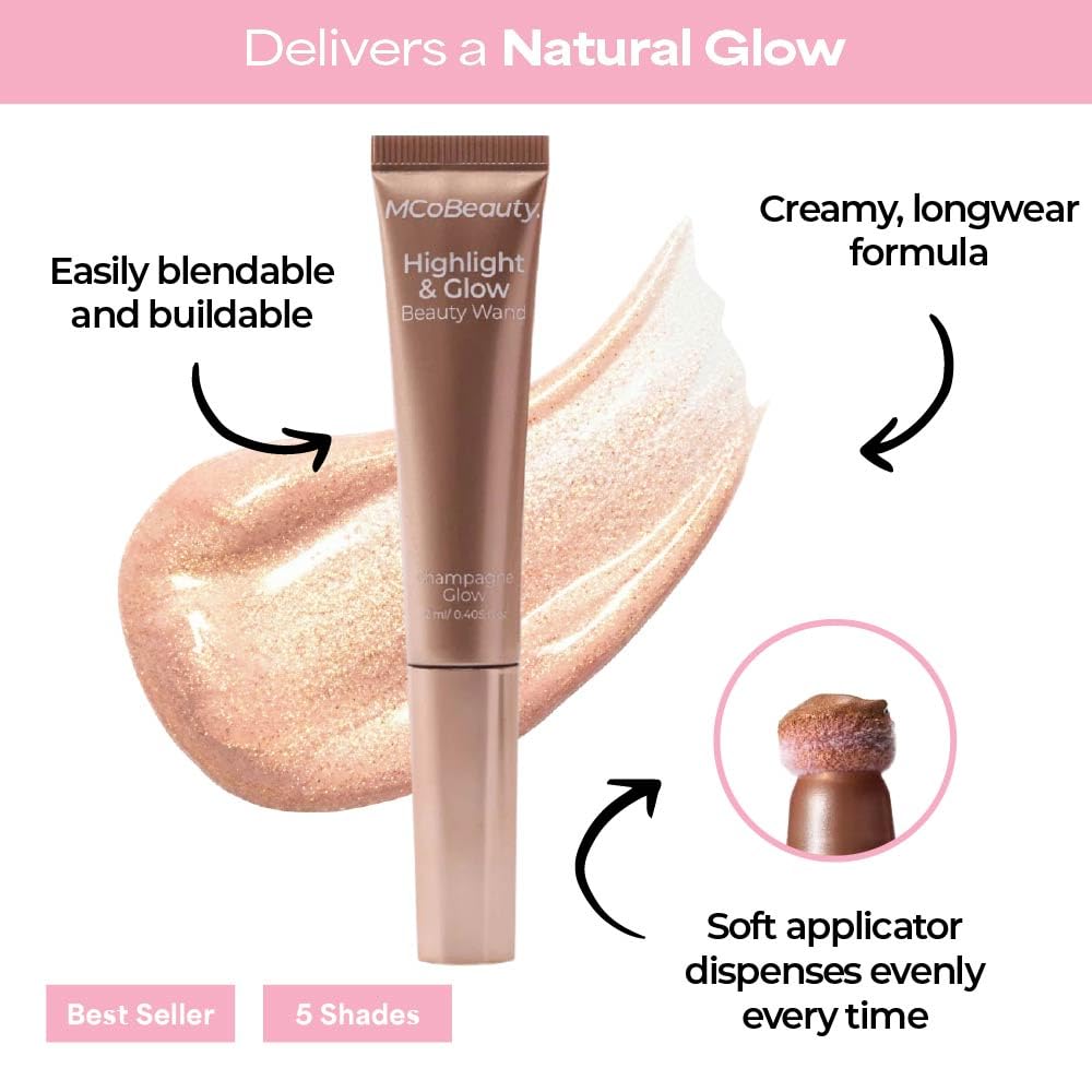 Highlight & Glow Beauty Wand Liquid Highlighter - Champagne
