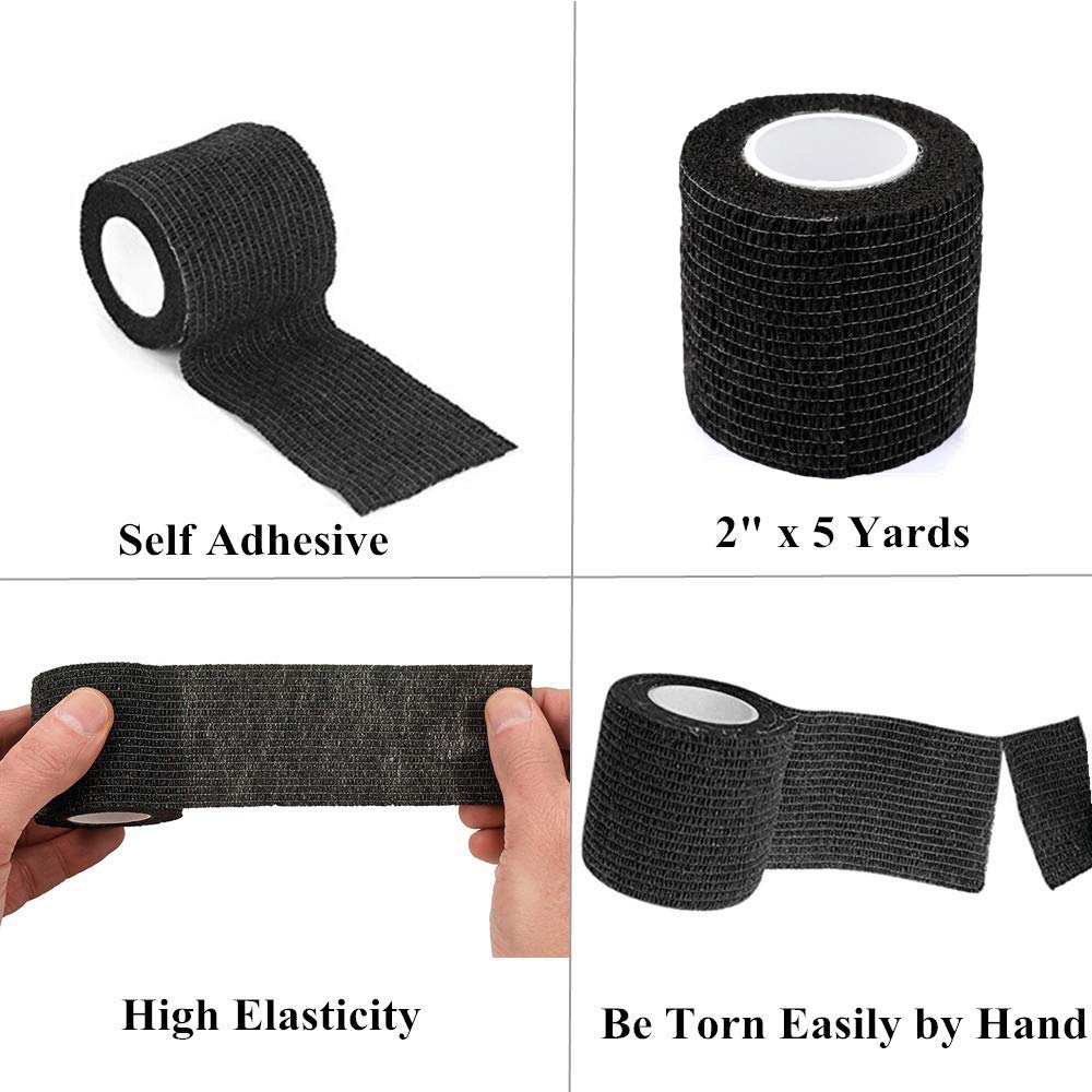 Tattoo Grip Tape Wrap Cover - Autdor 6Pcs 2" x 5 Yards Tattoo Machine Tape Cohesive Elastic Bandage Rolls