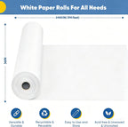 White Wrapping Paper, 36"x2400" (200') Craft Kraft Paper Roll for Gift Wrap