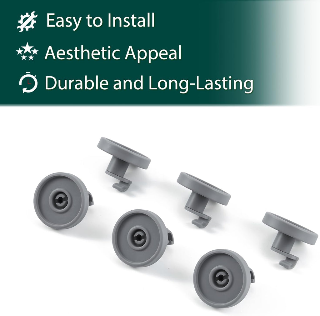 WP99002780 Dishwasher Wheels Replacement Parts for Whirlpool Lower Rack Wheel Dishrack Roller Kit Jennair Maytag Amana MDBD820AWW JDB8910AWS Dishwasher Bottom Rack Wheels Rollers Assembly 6 Pcs