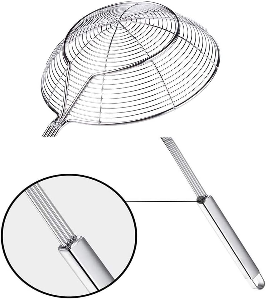 Tenta tenta kitchen Solid Stainless Steel Spider Strainer Skimmer Ladle for Cooking and Frying, Kitchen Utensils Wire Strainer Pasta Strainer Spoon. (7 inch 1pc)
