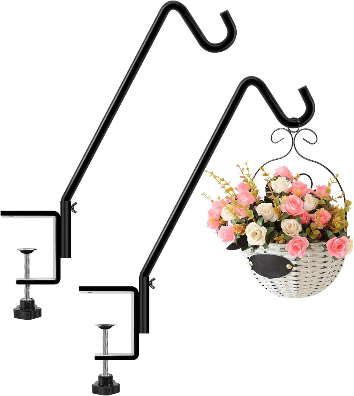 2 Pack 14 Inch Deck Hook, Deck Bird Feeder Hanger, Applicable Deck Thickness 1 Inch-3 Inch