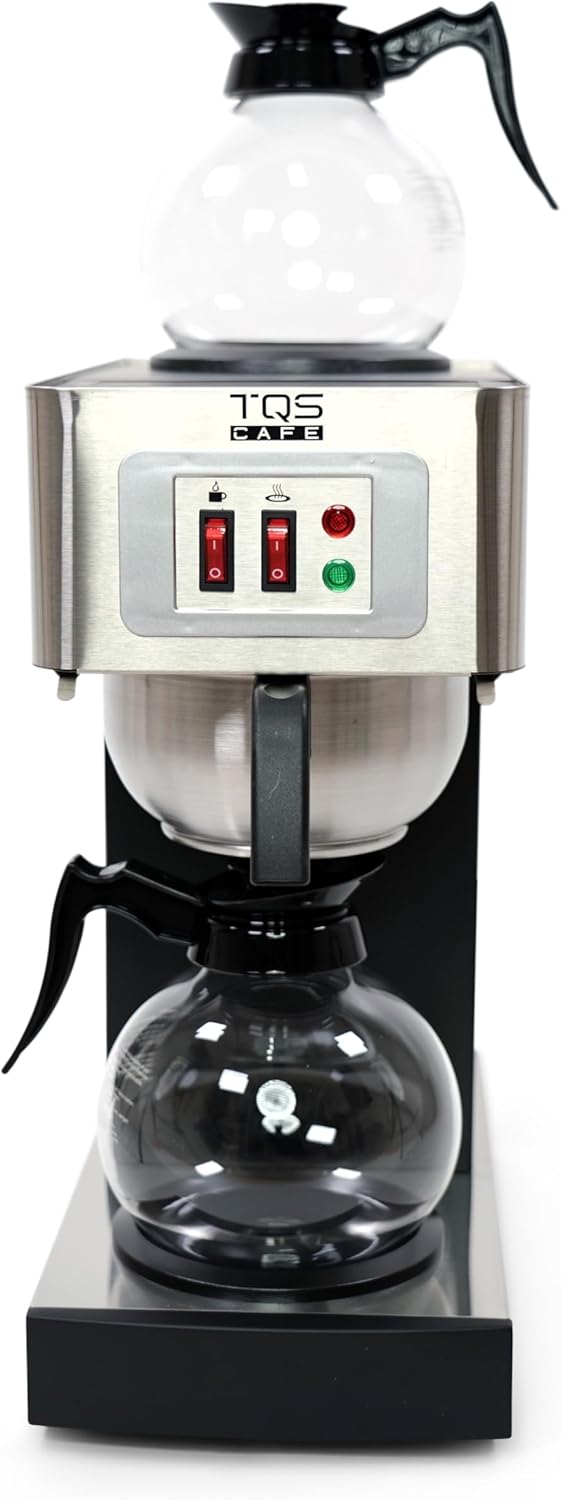 TQS CAFE Commercial Coffee Maker, Double 12-Cup Stainless Steel