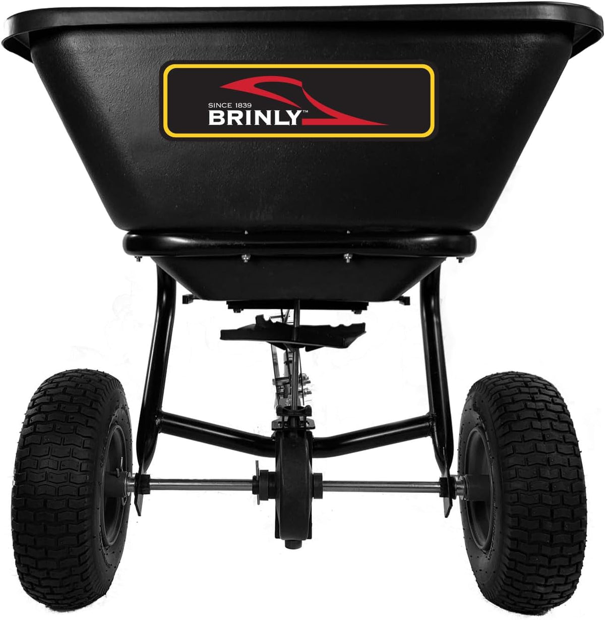 BS26BH-A Tow Behind Broadcast Spreader with Universal Hitch, 125 lb. - Flat Black