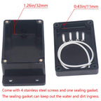 2Packs Junction Box IP65 Waterproof ABS Plastic Electrical Project Case Power Junction Boxes, Project Box with Fixed