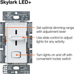Lutron Skylark LED+ Dimmer Switch, Slide Dimmer, Single Pole/3-way