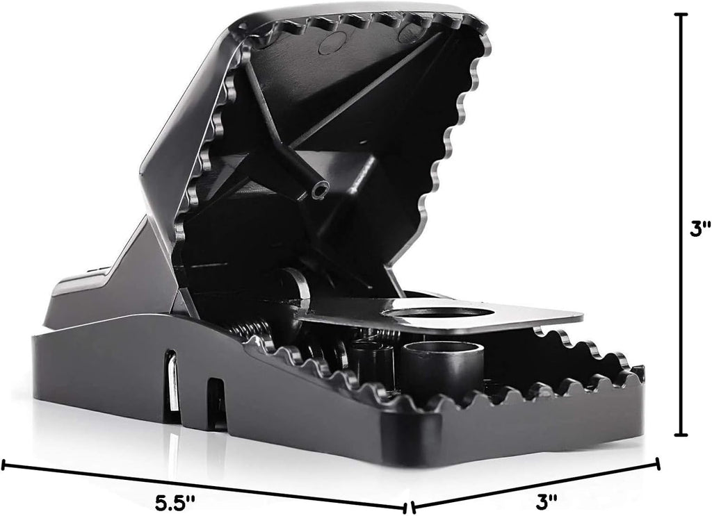 Large Powerful Rat Traps - Kills Instantly with Powerful Steel Spring - Setup in Seconds - Wash & Reuse Over & Over