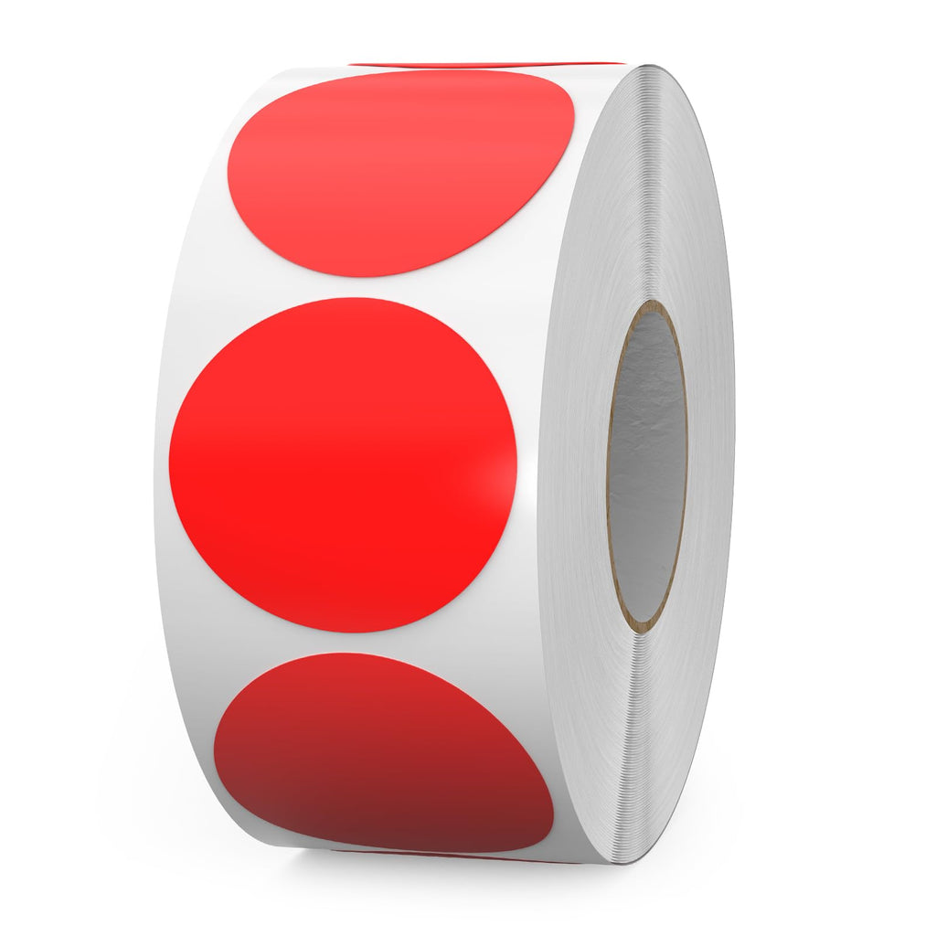 Red Round Stickers Roll 1.5 Inch Vinyl Dot Labels 1000 PCS