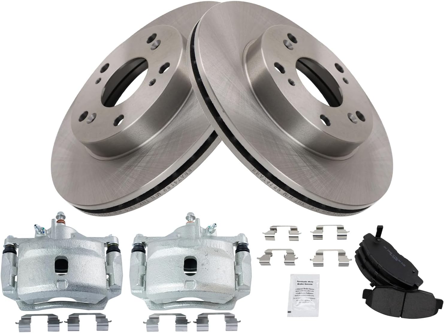 Front Brake Pad and Rotor Set Semi Metallic Rotors Calipers Compatible with 2006-2011 Honda Civic