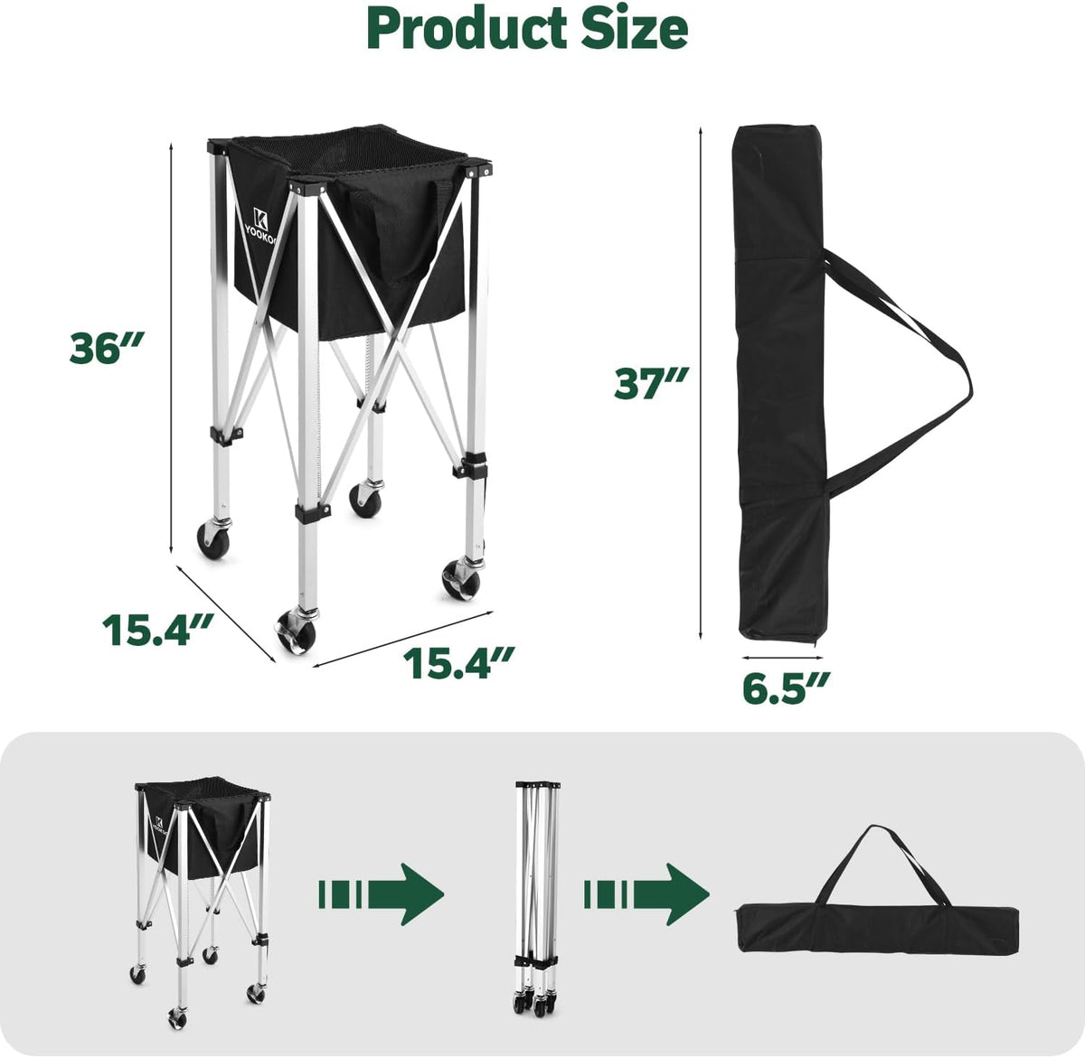 Pickleball Hopper for 100 Balls, Pickleball Basket with Black Bag