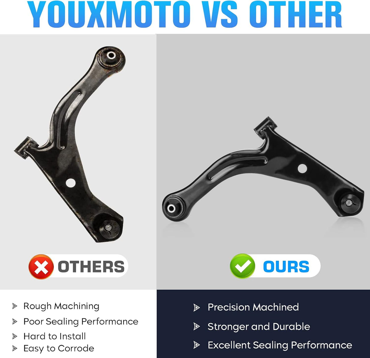 Front Lower Driver Passenger Side Control Arms Fit for Ford Escape 2004-2014, Fit for Mazda Tribute 2005-2006 & 2008-2011, Fit for Mercury Milan 2005-2011- 2pc Set with Ball Joints