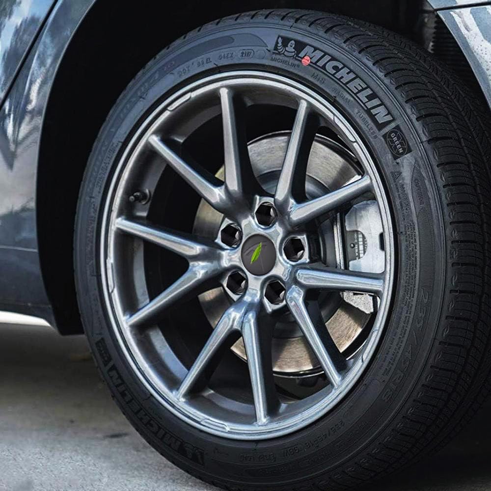 Exterior Decoration 4 Wheel Center Caps and 20 Lug Nut Covers & Air Cap Covers Compatible with Model X S 3 Y