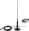 UHF VHF Dual Band 136-174MHz 400-470MHz Magnetic Base Mount Soft Whip Antenna with Ground Plane Kit, Vehicle Mobile