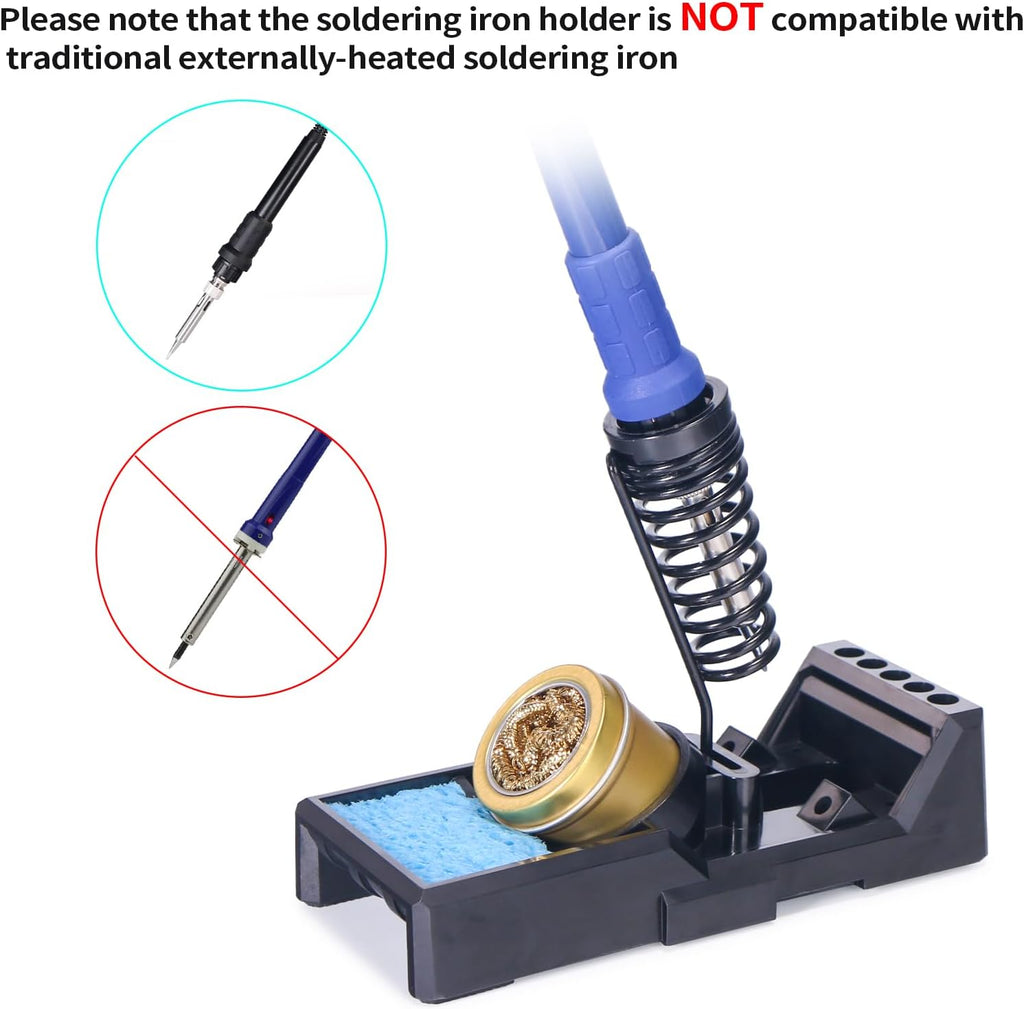 X-4 Premium Soldering Iron Holder with Brass Wool, Cleaning Sponge and Solder Tip Slots