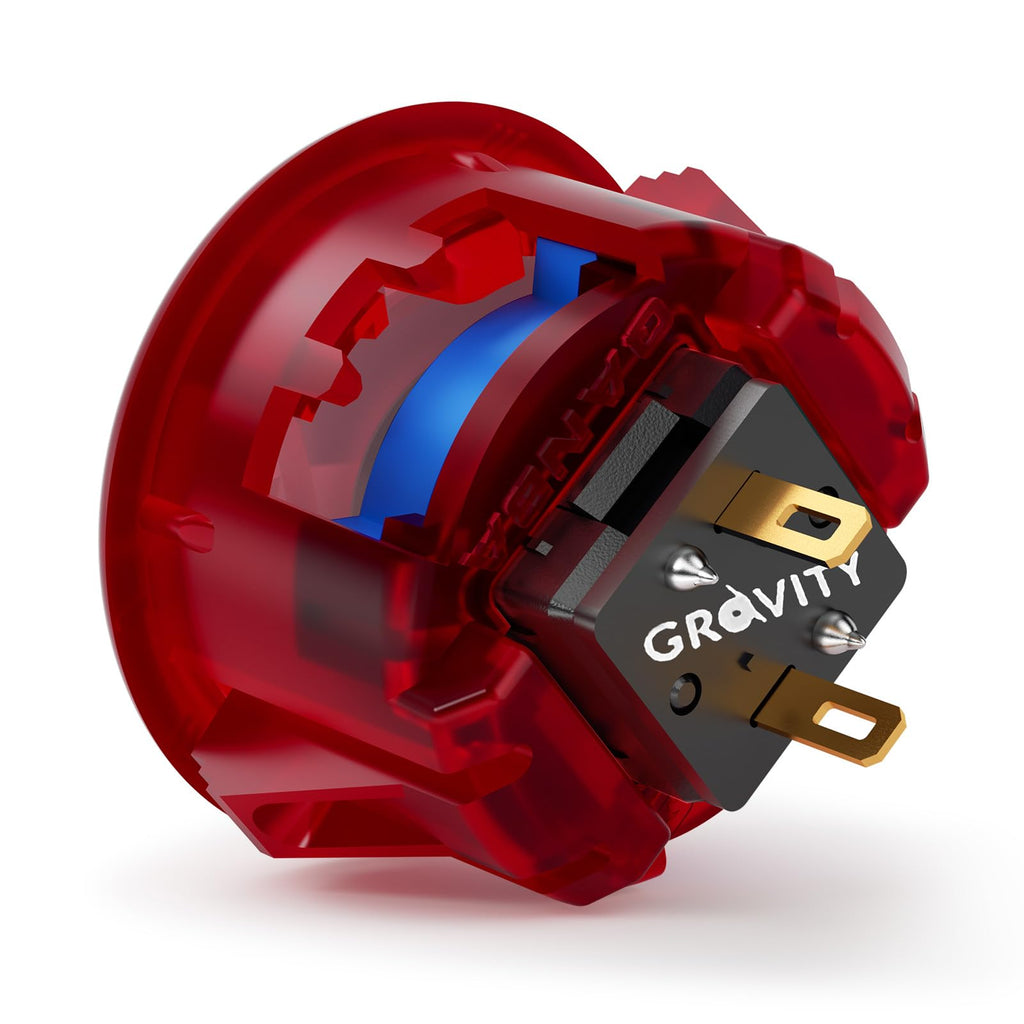 Gravity KT Arcade buttons Mechanical 30mm Snap-in Mechanical Pushbutton (Boxed (Clear Red 30mm)