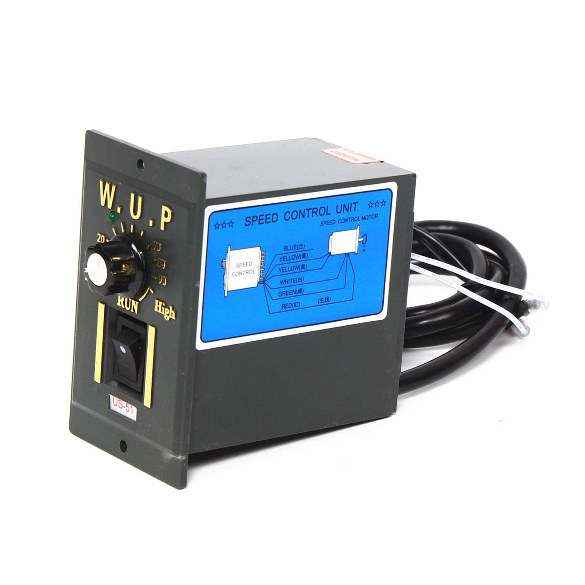 90W AC 110V Gear Motor Electric Single-Phase + Variable Speed Adjustable Controller 0-27 RPM, Reduction Ratio 1:50 (50K)