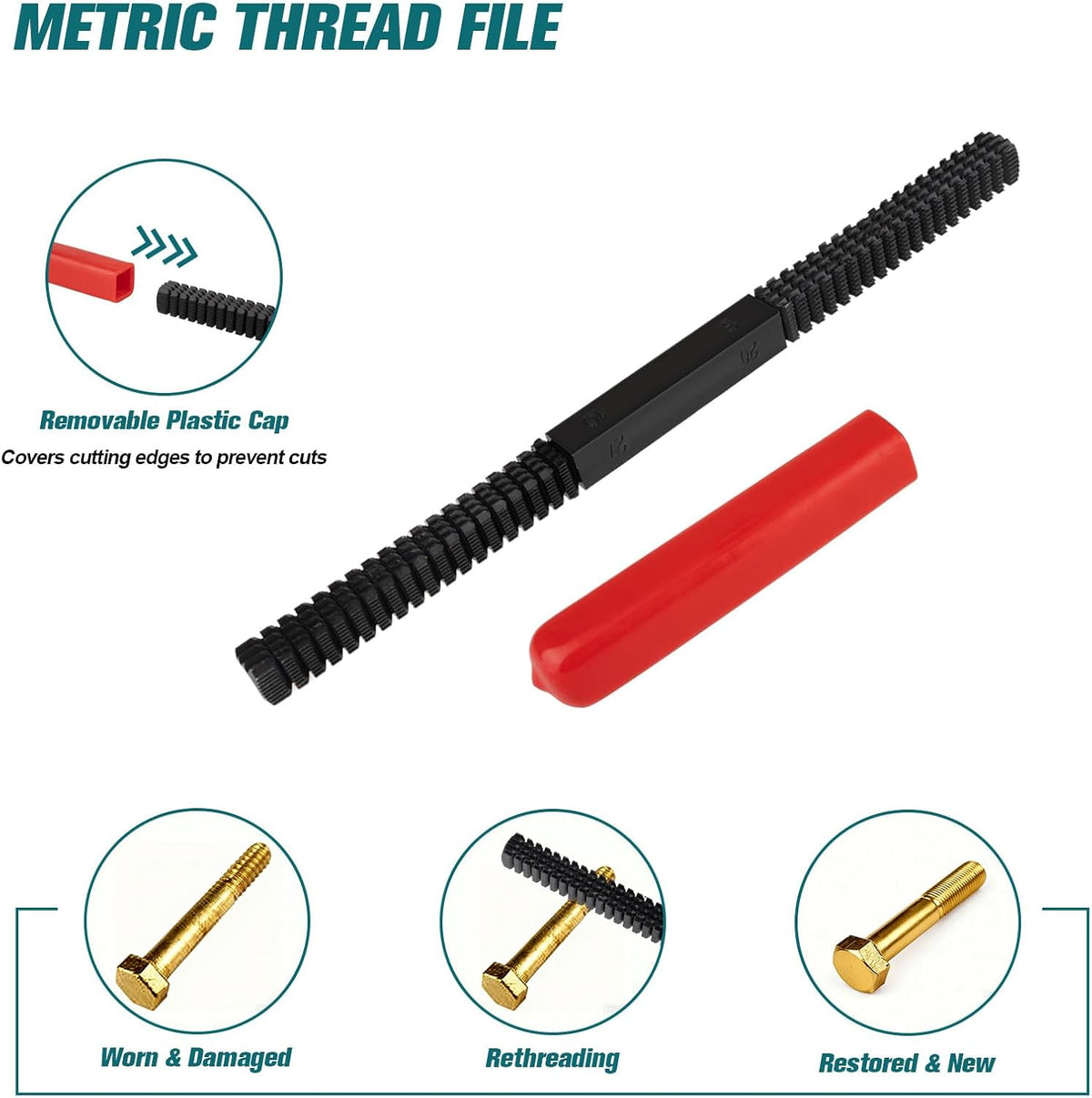 15 PCS Metric Thread Chaser Set and Repair Kit